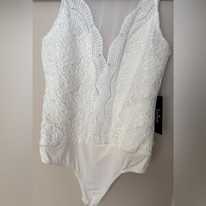 Lulu’s White Lace Bodysuit